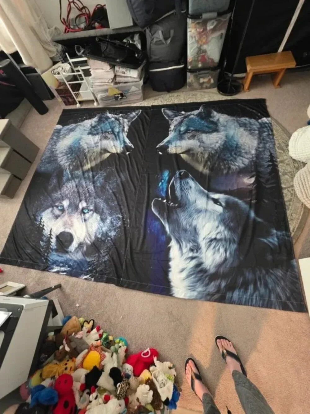 Wolf  2Panels curtains wolf design each panel is   52X82